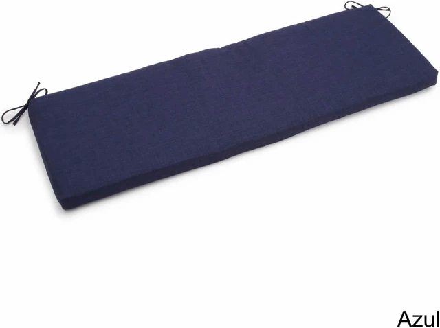 Alt view image 2 of 2 - Blazing Needles Solid Outdoor Spun Polyester Bench Cushion, 57" Wide, Azul