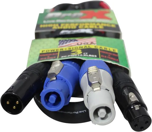 Alt view image 4 of 11 - ProX XC-PWC14-XLR03 3' PowerCon/XLR Link High Performance Audio Cable