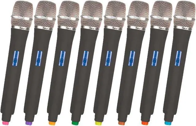 Alt view image 3 of 10 - 8 Channel UHF-Wireless Microphone System with Mic Stands