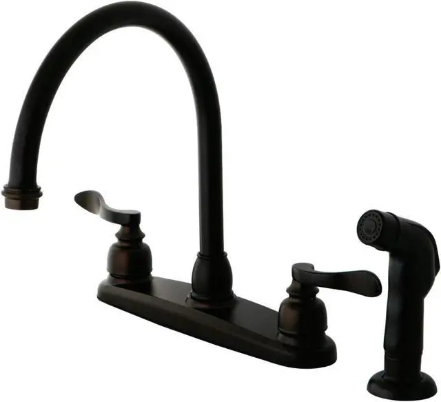 Alt view image 5 of 7 - Kingston Brass KB8795NFLSP NUWAVE FRENCH 8in Centerset Kitchen Faucet with Twin