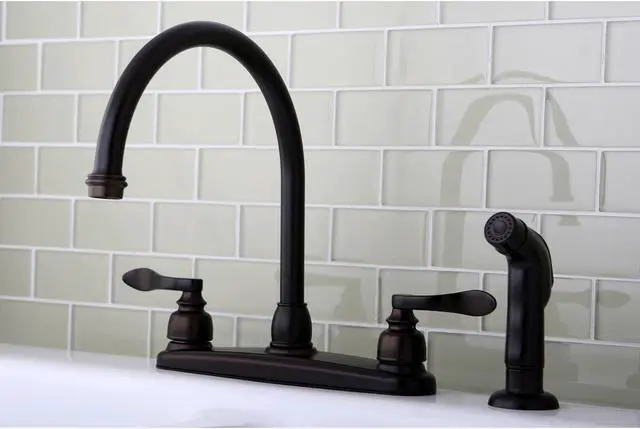 Alt view image 6 of 7 - Kingston Brass KB8795NFLSP NUWAVE FRENCH 8in Centerset Kitchen Faucet with Twin
