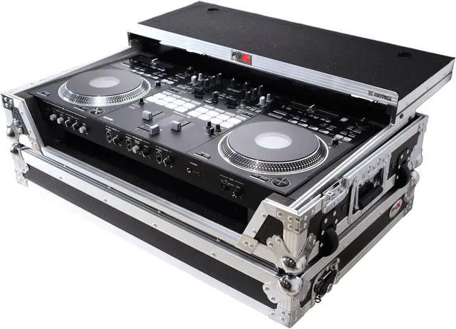 Alt view image 5 of 8 - ATA Style Flight Case for Pioneer DDJ-REV7 DJ Controller with Laptop Shelf, 1U Rackspace, Wheels