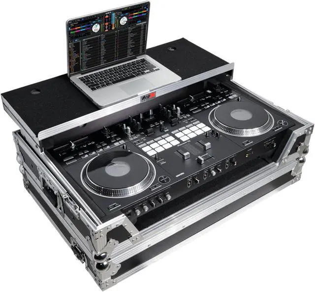 Alt view image 2 of 8 - ATA Style Flight Case for Pioneer DDJ-REV7 DJ Controller with Laptop Shelf, 1U Rackspace, Wheels
