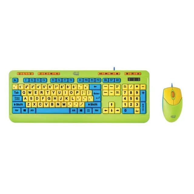 Alt view image 7 of 14 - ADESSO Antimicrobial Wired Kids Keyboard and Mouse Combo AKB-132DB USB 1.10 lbs. Antimicrobial Wired Kids Keyboard and Mouse Combo