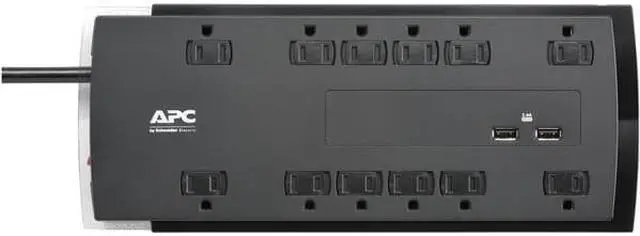 Alt view image 16 of 18 - APC UP P12U2 Performance SurgeArrest 120V 12 Outlet w 2x2.4A USB Charger RTL