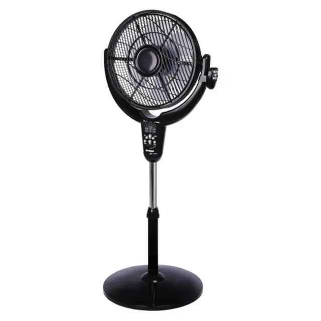 Alt view image 7 of 9 - Optimus F7508 14 Inch Louver Rotating Oscil Pedestal Air Circulator with Remote, LED and Timer