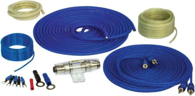 Alt view image 8 of 10 - Stinger 8 Ga Copper 600w Amp Kit W/blue Twisted Rca