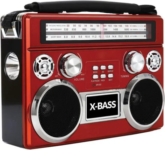 Alt view image 11 of 16 - Supersonic SC-1097BT Retro AM/FM/SW 3-Band Portable Radio /Bluetooth/Flash Light