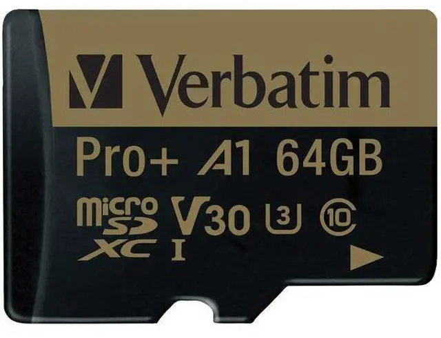 Alt view image 9 of 11 - Verbatim Pro Plus 666X 64GB micro SDXC USH-I V30 U3 A1 Class 10 Memory Card with Adapter