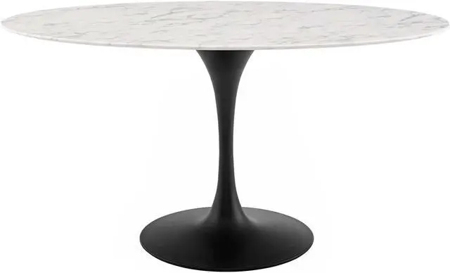 Main image of Lippa 60" Oval Artificial Marble Dining Table
