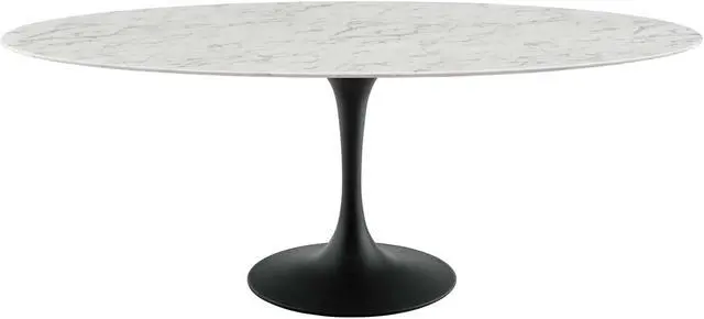 Main image of Lippa 78" Oval Artificial Marble Dining Table