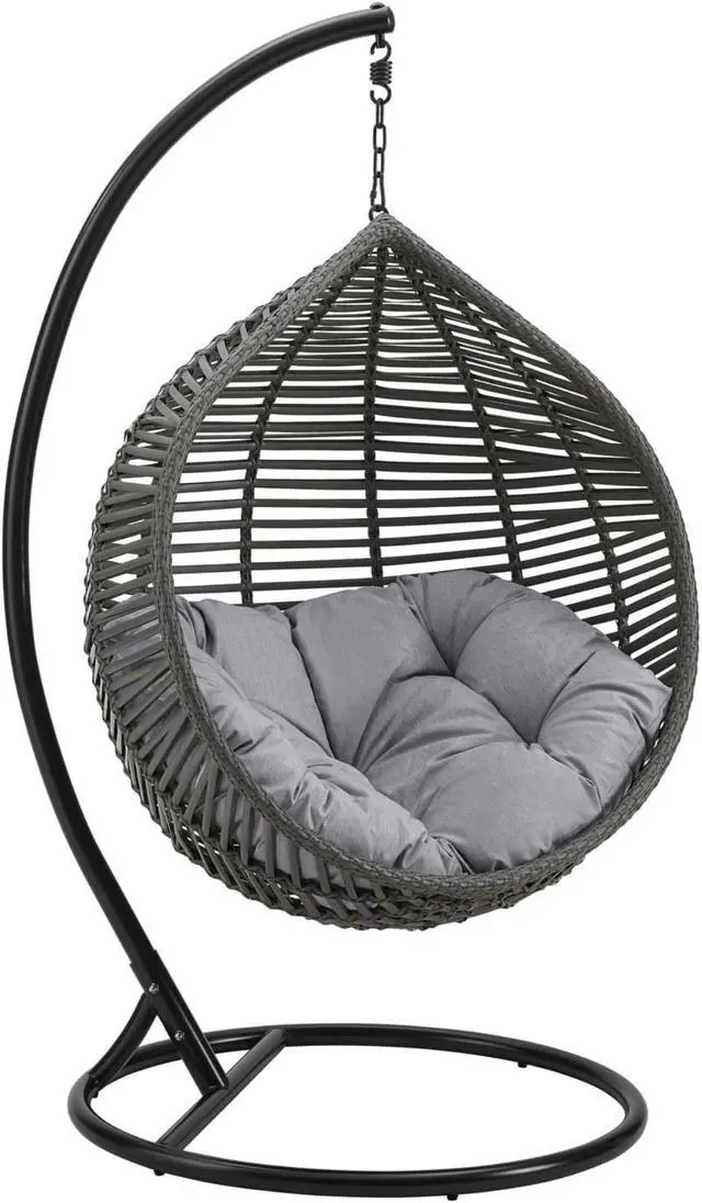 Main image of Garner Teardrop Outdoor Patio Swing Chair Gray Gray