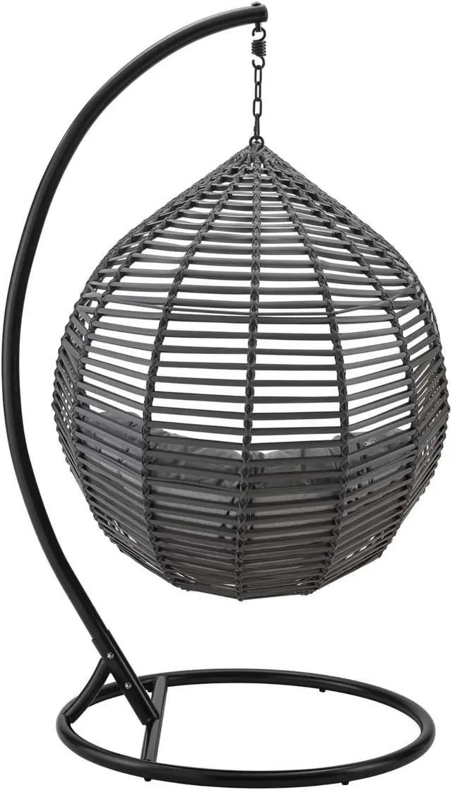 Alt view image 2 of 6 - Garner Teardrop Outdoor Patio Swing Chair Gray Gray