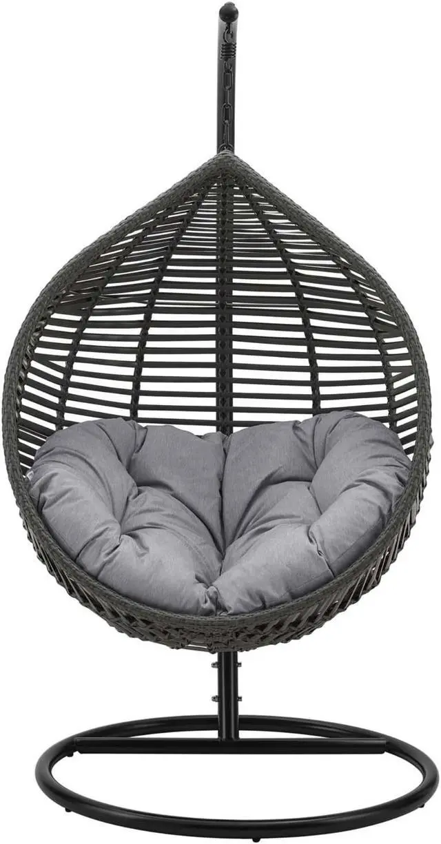 Alt view image 3 of 6 - Garner Teardrop Outdoor Patio Swing Chair Gray Gray