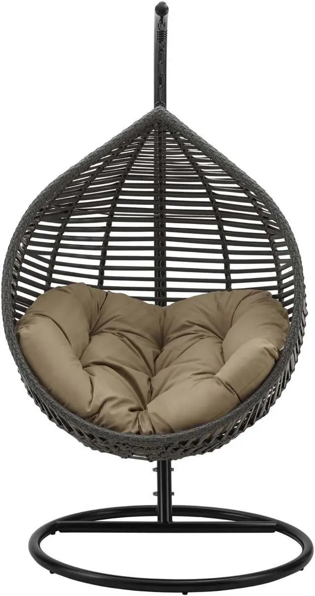 Alt view image 3 of 6 - Garner Teardrop Outdoor Patio Swing Chair Gray Mocha