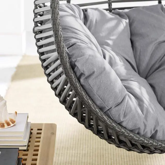 Alt view image 4 of 6 - Garner Teardrop Outdoor Patio Swing Chair Gray Gray