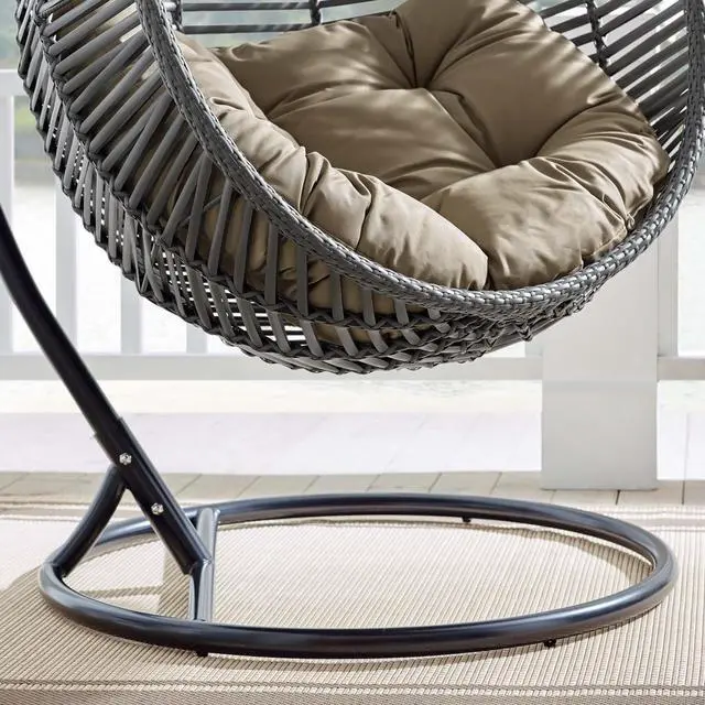 Alt view image 4 of 6 - Garner Teardrop Outdoor Patio Swing Chair Gray Mocha
