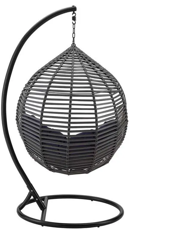 Alt view image 2 of 6 - Garner Teardrop Outdoor Patio Swing Chair Gray Navy
