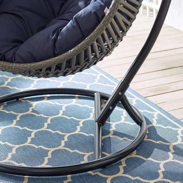 Alt view image 4 of 6 - Garner Teardrop Outdoor Patio Swing Chair Gray Navy