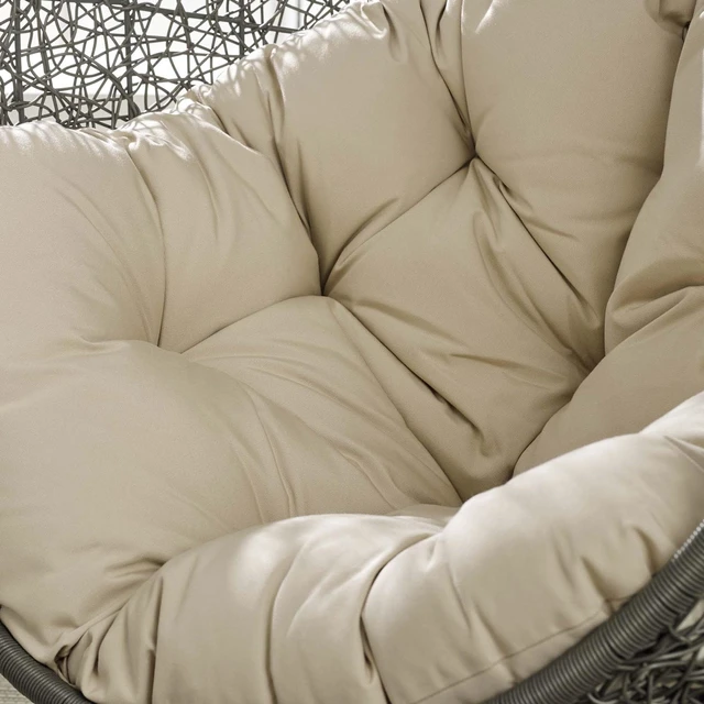 Alt view image 6 of 13 - Hide Outdoor Patio Sunbrella Swing Chair With Stand Gray Beige