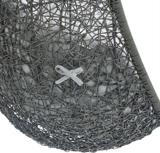 Alt view image 5 of 13 - Hide Outdoor Patio Sunbrella Swing Chair With Stand Gray Gray