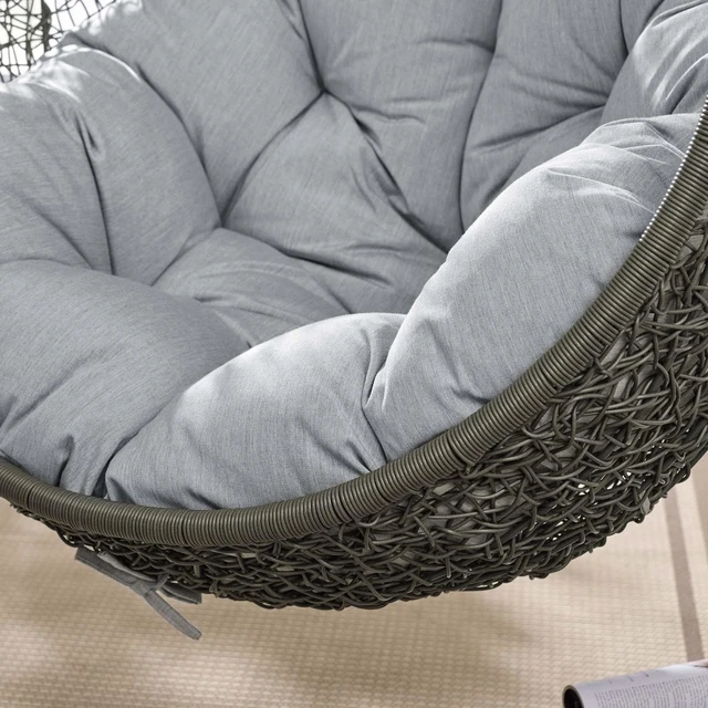 Alt view image 6 of 13 - Hide Outdoor Patio Sunbrella Swing Chair With Stand Gray Gray