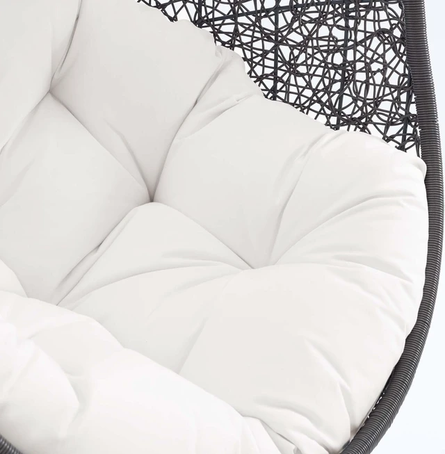 Alt view image 5 of 13 - Hide Outdoor Patio Sunbrella Swing Chair With Stand Gray White