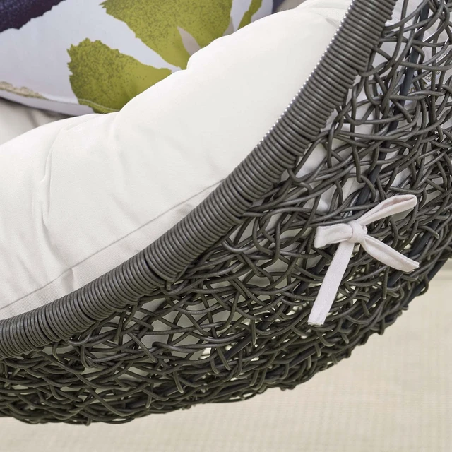 Alt view image 6 of 13 - Hide Outdoor Patio Sunbrella Swing Chair With Stand Gray White