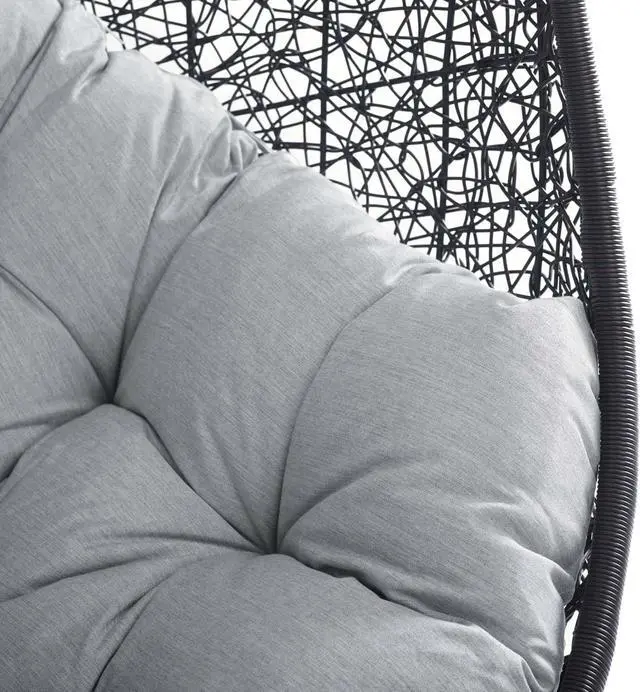 Alt view image 5 of 6 - Encase Sunbrella Swing Outdoor Patio Lounge Chair Black Gray