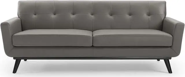 Alt view image 4 of 6 - Engage Top-Grain Leather Living Room Lounge Sofa Gray