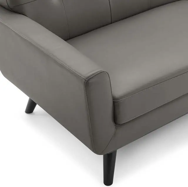 Alt view image 5 of 6 - Engage Top-Grain Leather Living Room Lounge Sofa Gray