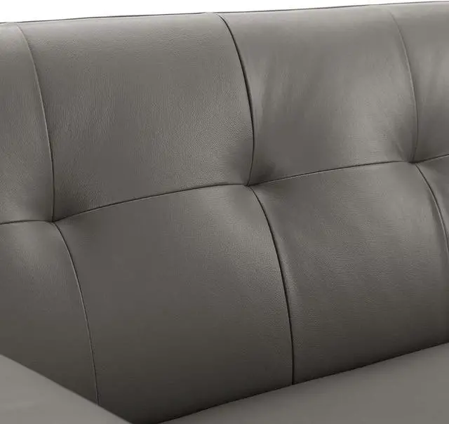 Alt view image 6 of 6 - Engage Top-Grain Leather Living Room Lounge Sofa Gray