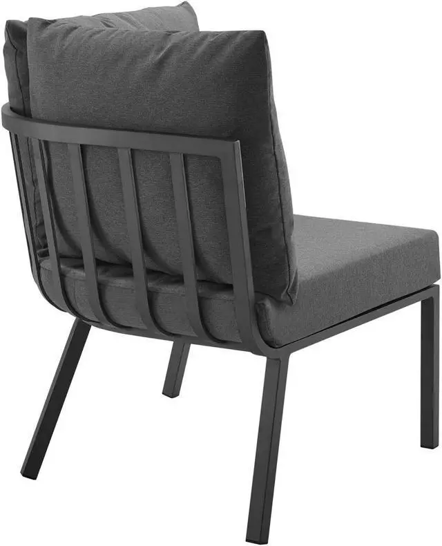 Alt view image 4 of 13 - Riverside 4 Piece Outdoor Patio Aluminum Sectional Gray Charcoal