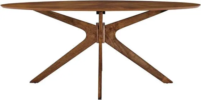 Alt view image 2 of 6 - Crossroads 71" Oval Wood Dining Table Walnut
