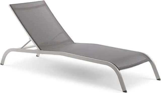 Alt view image 2 of 5 - Savannah Outdoor Patio Mesh Chaise Lounge Set of 4 Gray