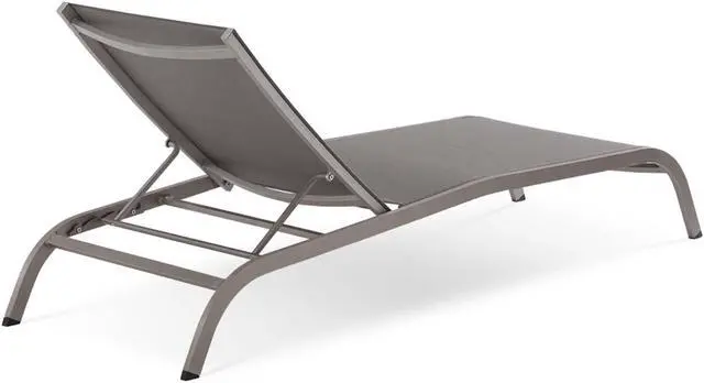 Alt view image 3 of 5 - Savannah Outdoor Patio Mesh Chaise Lounge Set of 4 Gray