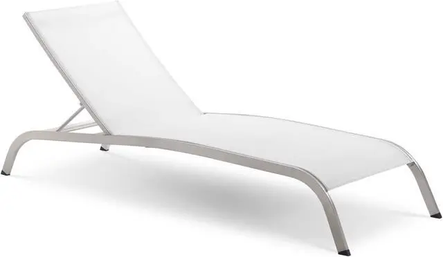 Alt view image 2 of 5 - Savannah Outdoor Patio Mesh Chaise Lounge Set of 4 White