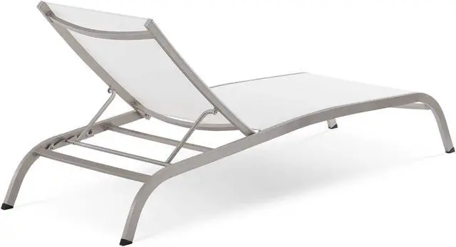 Alt view image 3 of 5 - Savannah Outdoor Patio Mesh Chaise Lounge Set of 4 White