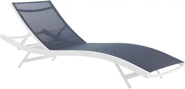 Alt view image 2 of 5 - Glimpse Outdoor Patio Mesh Chaise Lounge Set of 4 White Navy
