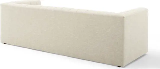 Alt view image 4 of 6 - Reflection Channel Tufted Upholstered Fabric Sofa Beige