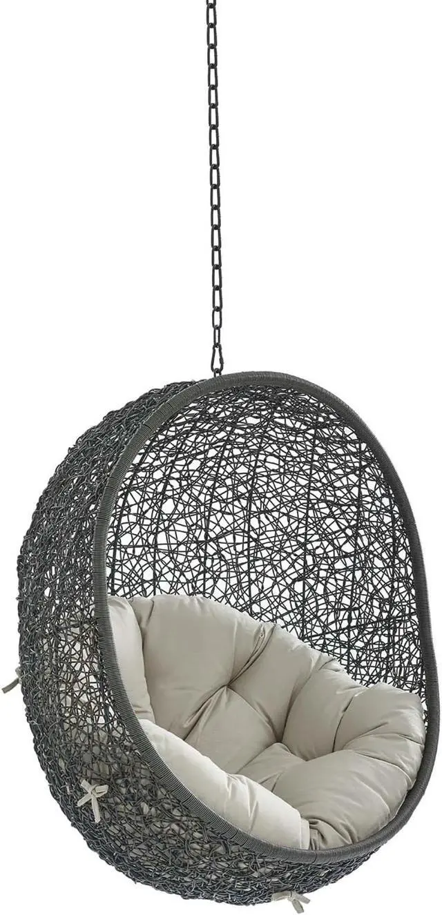 Main image of Hide Sunbrella Fabric Swing Outdoor Patio Lounge Chair Without Stand Gray Beige