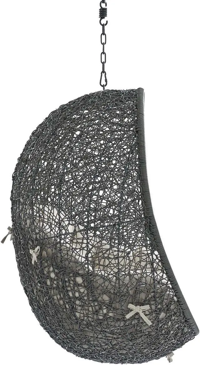 Alt view image 3 of 6 - Hide Sunbrella Fabric Swing Outdoor Patio Lounge Chair Without Stand Gray Beige