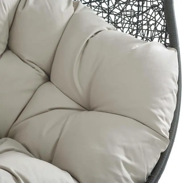 Alt view image 5 of 6 - Hide Sunbrella Fabric Swing Outdoor Patio Lounge Chair Without Stand Gray Beige