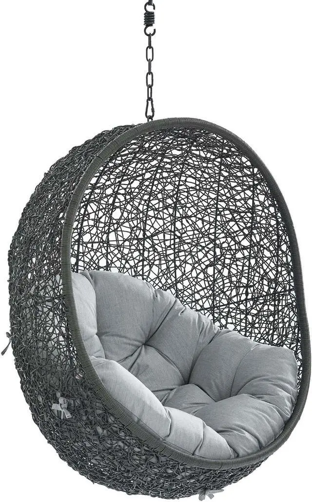 Alt view image 2 of 6 - Hide Sunbrella Fabric Swing Outdoor Patio Lounge Chair Without Stand Gray Gray
