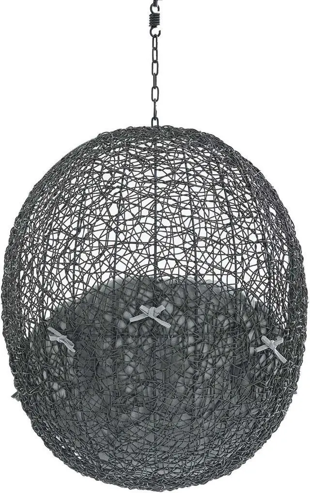 Alt view image 4 of 6 - Hide Sunbrella Fabric Swing Outdoor Patio Lounge Chair Without Stand Gray Gray