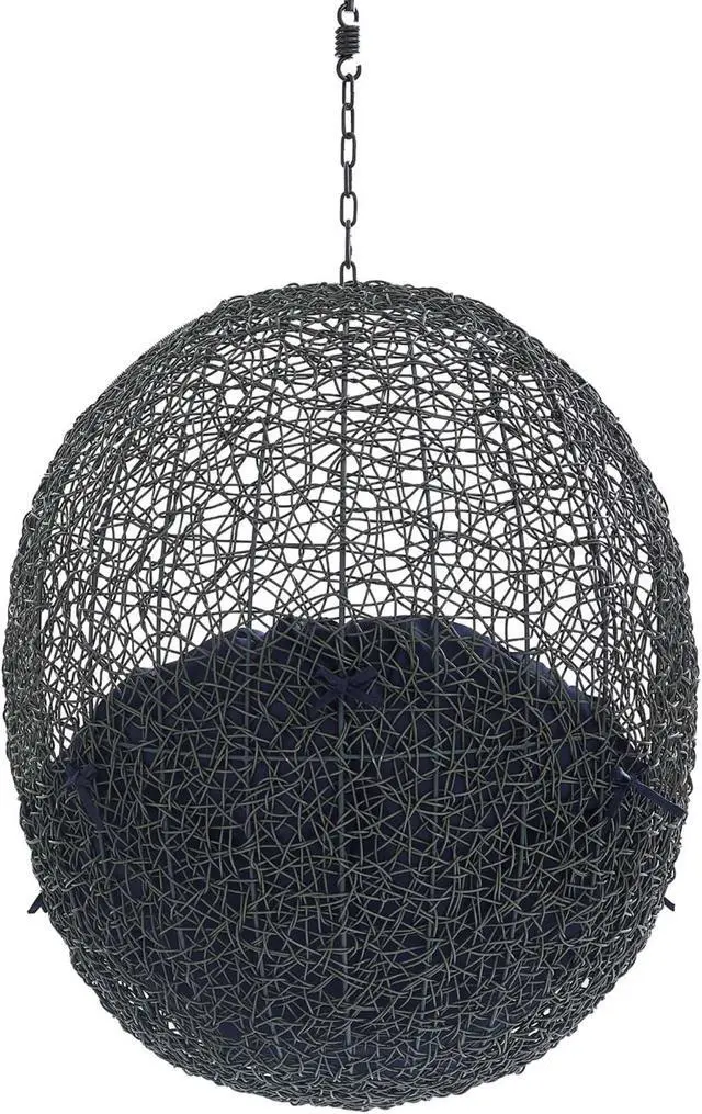 Alt view image 4 of 6 - Hide Sunbrella Fabric Swing Outdoor Patio Lounge Chair Without Stand Gray Navy