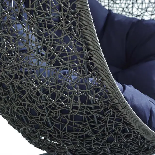 Alt view image 5 of 6 - Hide Sunbrella Fabric Swing Outdoor Patio Lounge Chair Without Stand Gray Navy