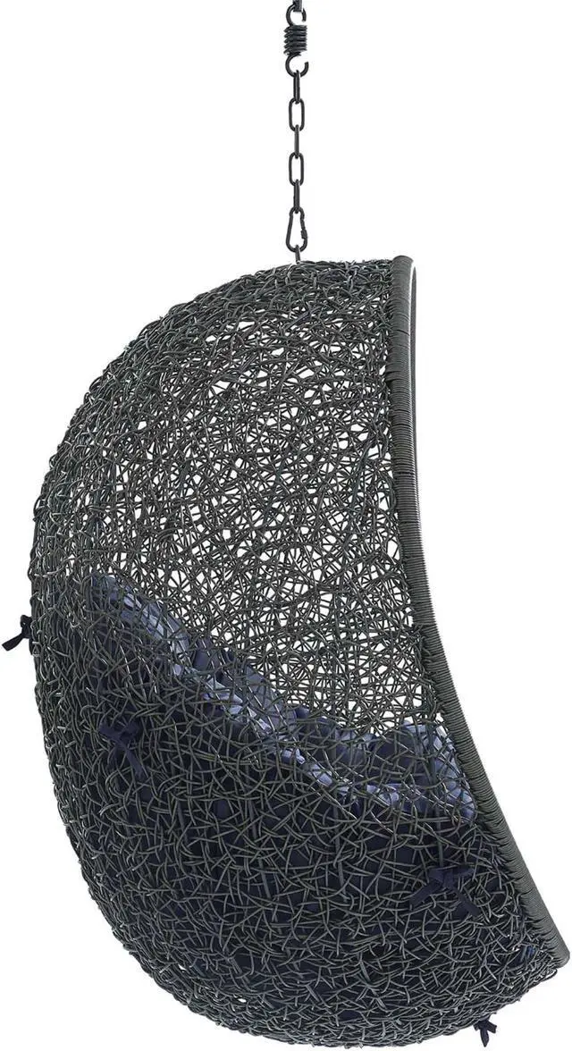 Alt view image 3 of 6 - Hide Sunbrella Fabric Swing Outdoor Patio Lounge Chair Without Stand Gray Navy
