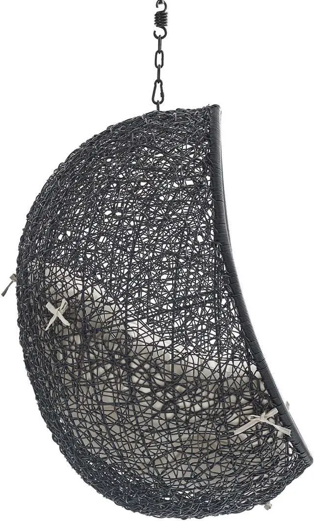 Alt view image 3 of 6 - Encase Sunbrella Fabric Swing Outdoor Patio Lounge Chair Without Stand Black Beige