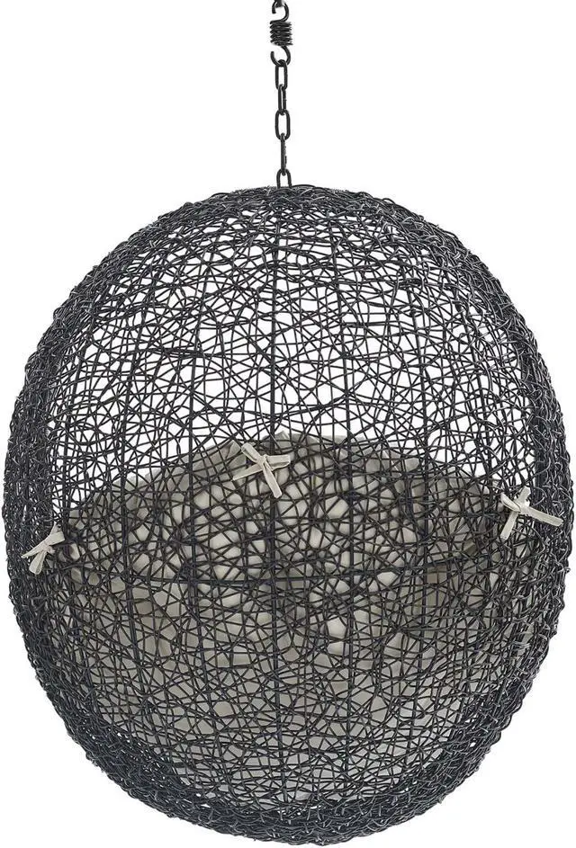 Alt view image 4 of 6 - Encase Sunbrella Fabric Swing Outdoor Patio Lounge Chair Without Stand Black Beige